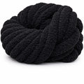 Jet Black | #7 Super Chunky Chenille Yarn | 250g / 28–29 Yards