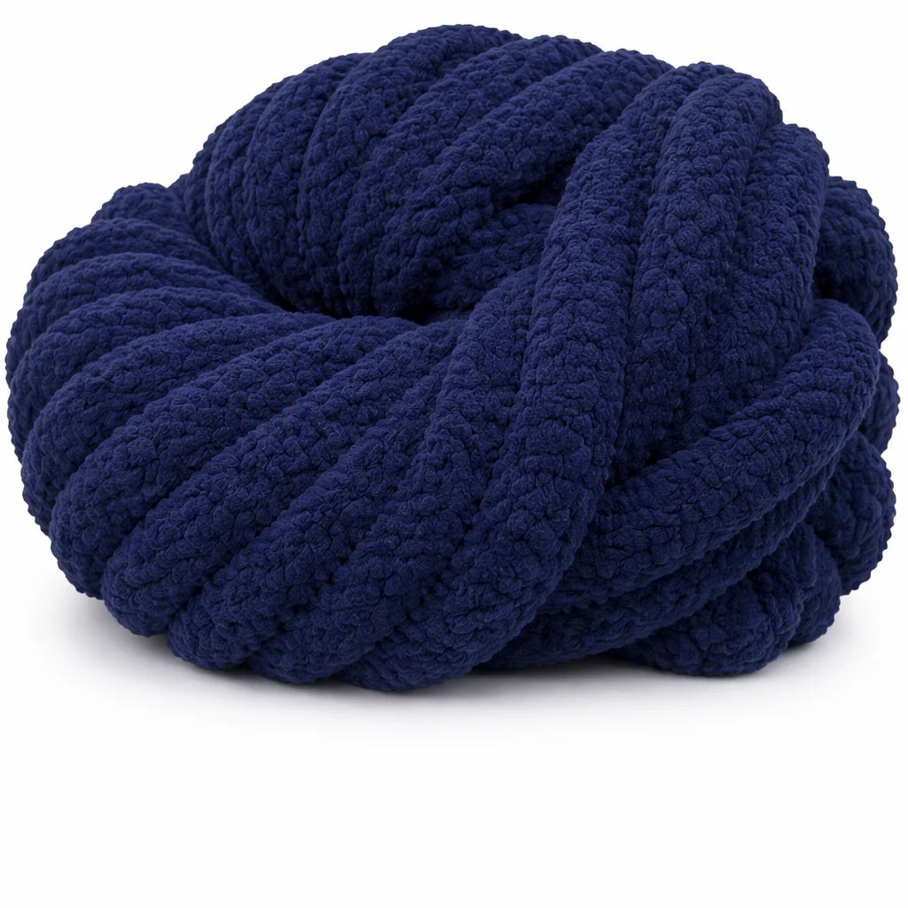 Navy Blue | #7 Super Chunky Chenille Yarn | 250g / 28–29 Yards