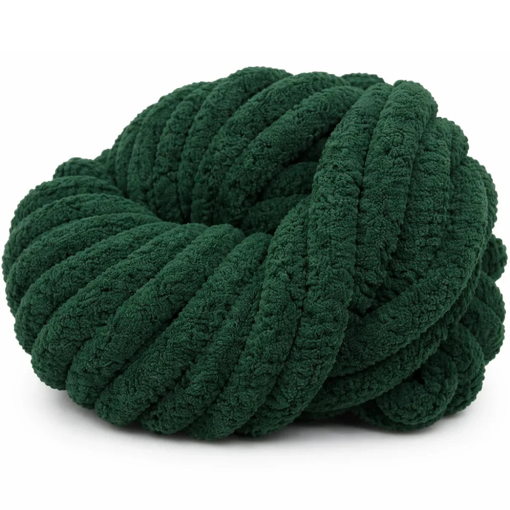 Forest Green | #7 Super Chunky Chenille Yarn | 250g / 28–29 Yards
