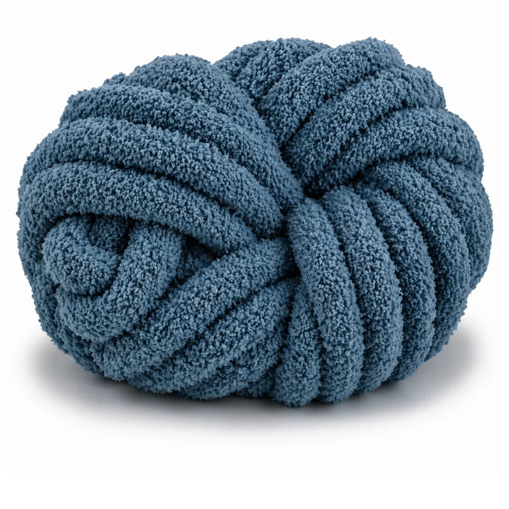 Vintage Blue | #7 Super Chunky Chenille Yarn | 250g / 28–29 Yards