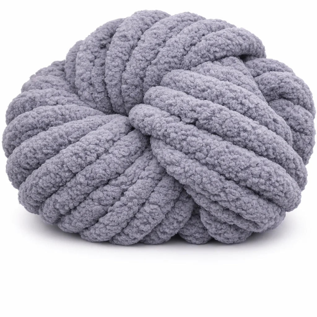 Grey | #7 Super Chunky Chenille Yarn | 250g / 28–29 Yards